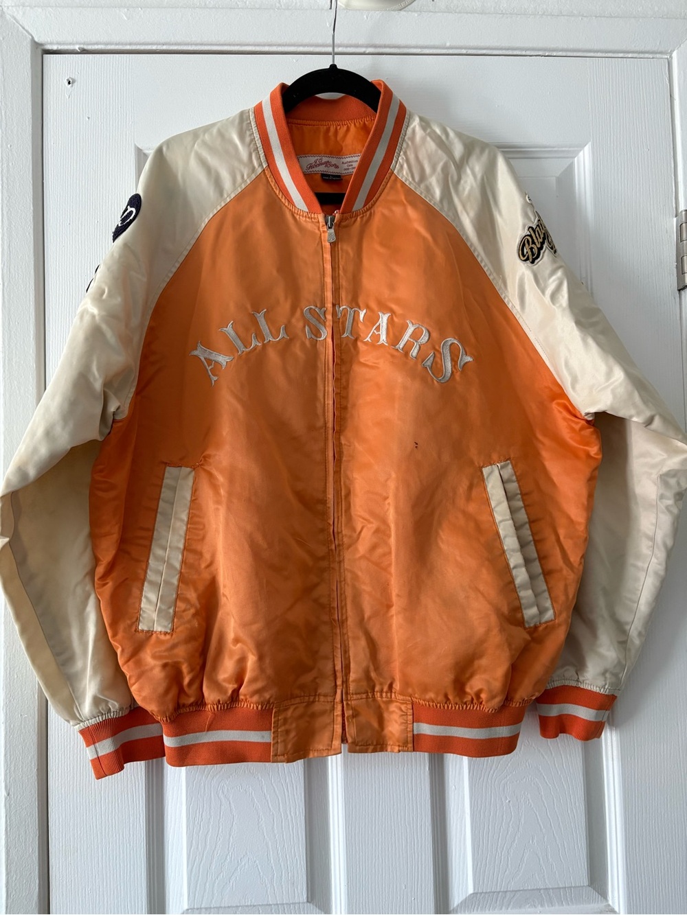Vintage All Stars Orange & Cream Bomber Jacket